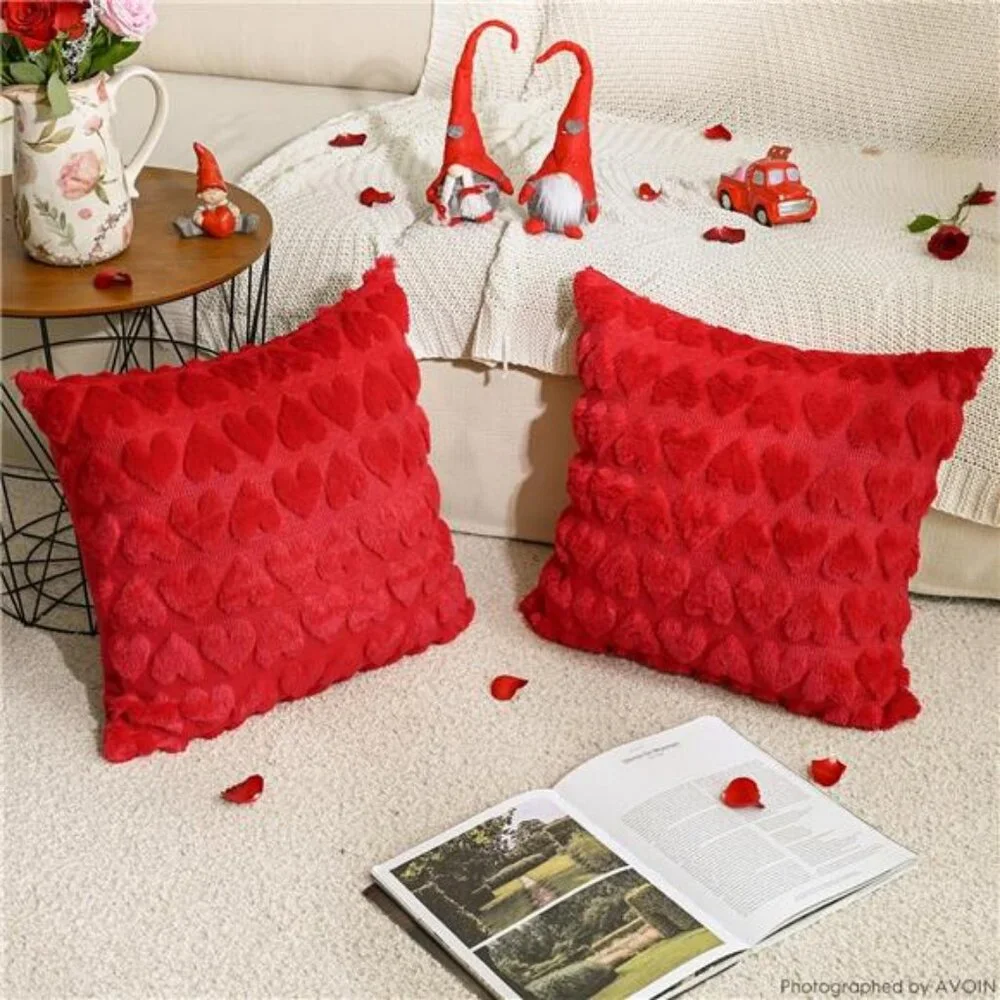 colorlife Valentine's Day Love Heart Throw Pillow Cover Set of 2, 18 x 18